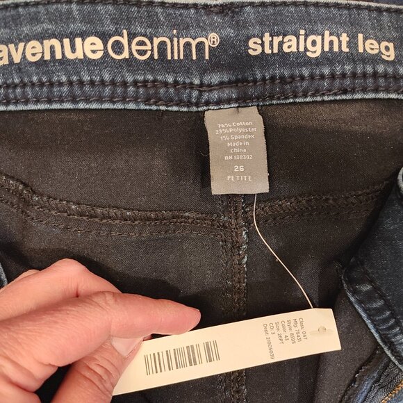 Avenue Denim Butter Denim Straight Leg Jeans, Size 26 Petite, New With Tags - Picture 6 of 9